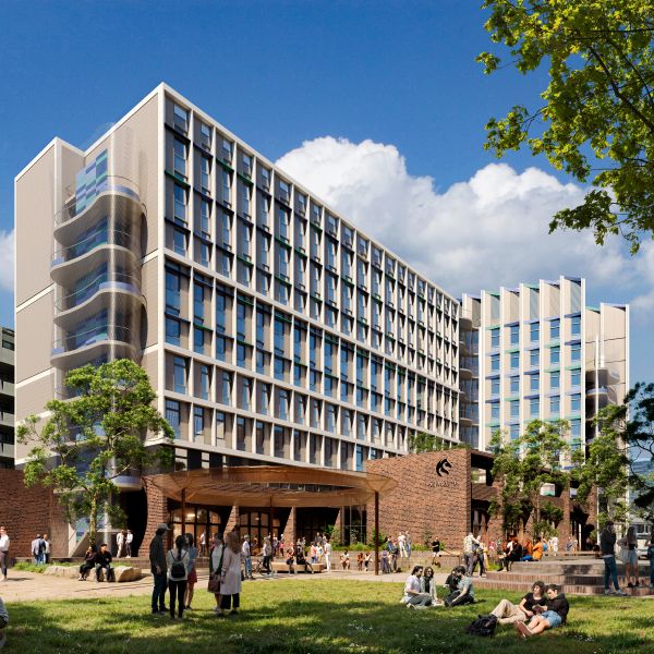 Concept  design by Architectus of the proposed University of Newcastle City Campus Student Accommodation . University of Newcastle appoints contractor to build new student accommodation 